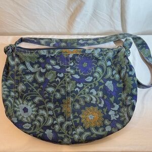 Lucky Brand Canvas Floral Shoulder Bag in Blue and Green